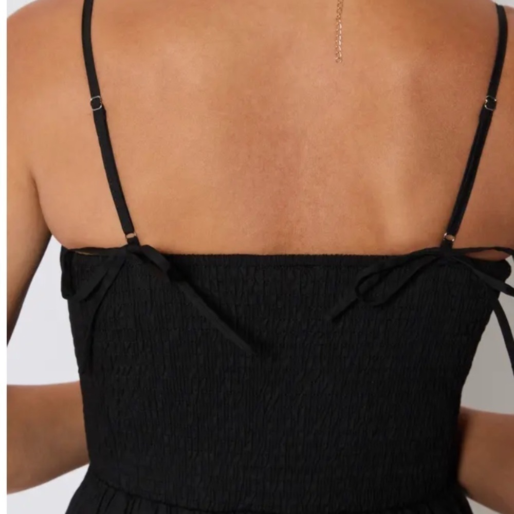 Nordstroms brand Elegant Black Midi sundress bow straps size small - Picture 3 of 10
